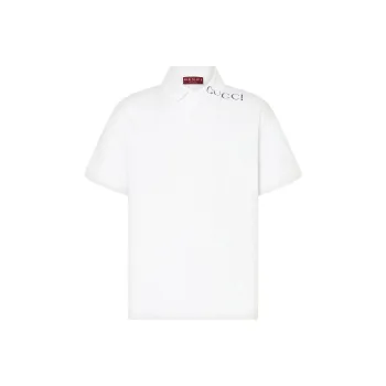 GUCCI Printed Short Sleeve Polo Shirt