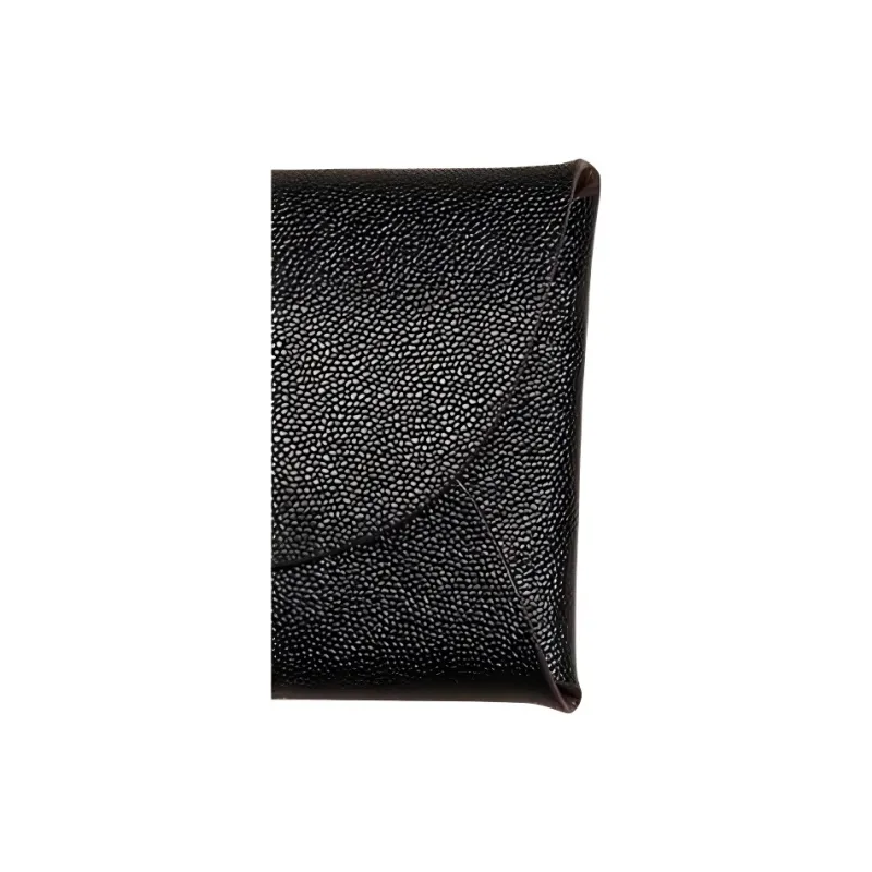 COACH Pouch Pebbled Leather Handbag Clutch Coin Purse Medium Size Women's Black-2