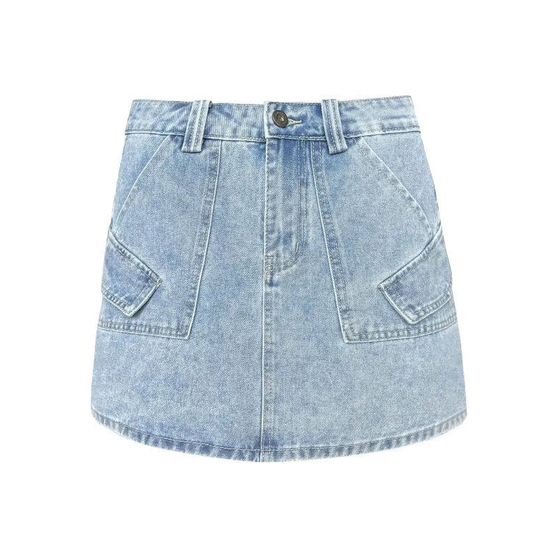 FAR BACK Denim Short Skirts Women's-5