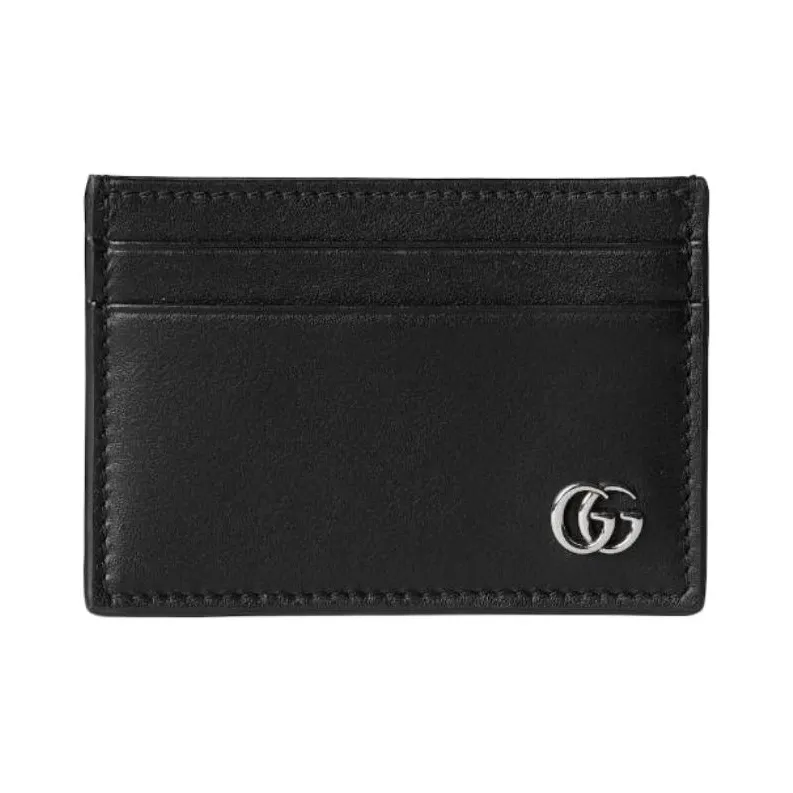 GUCCI GG Marmont Leather Card Holder Regular Men's Black-0