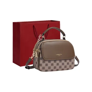 Old Man's Head Pvc Portable Small Bag Shoulder Bag, Crossbody Bag Women's Khaki