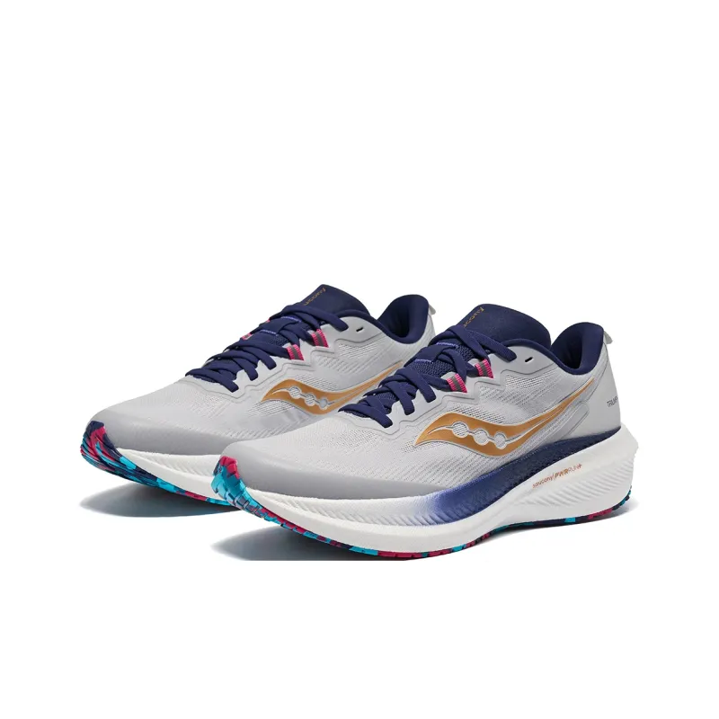 Saucony Triumph 21 Anti Slip Wear Resistant Low Top Casual Running Shoes Unisex Gray Color-2