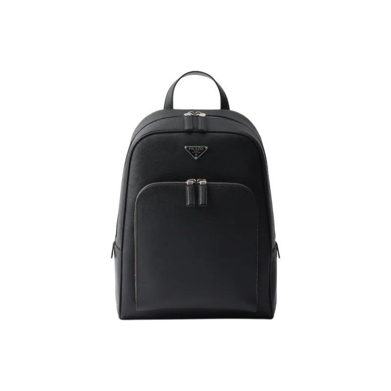 PRADA Calfskin Backpack Men's Black-0
