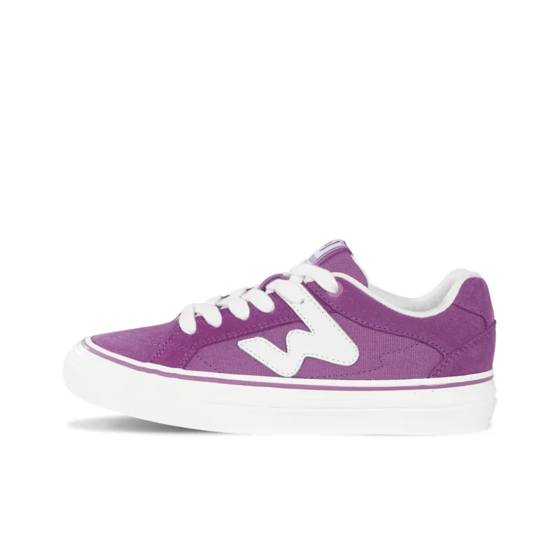 Ollieskate Wear resistant And Lightweight Low Top Skateboard Shoes Unisex White Purple-0