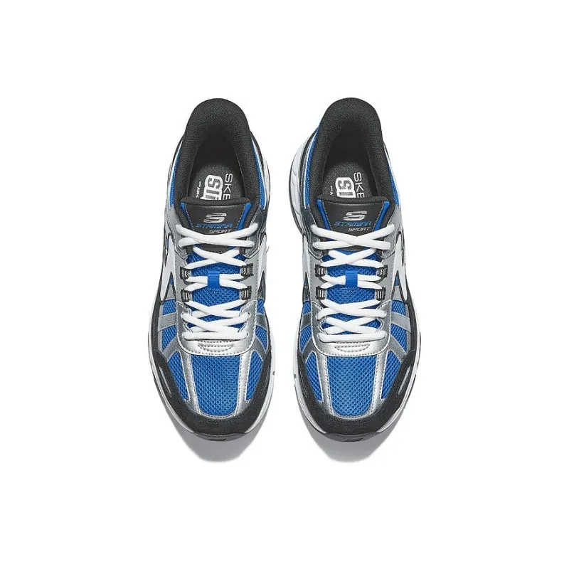 Skechers SPORT MENS Coverage Low Top Chunky Sneakers Men's Blue Silver-2