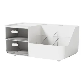CAIYOUSHU Cosmetics Storage Box, Cosmetics Pen Holder, Students Dormitory Transparent Drawer, Organizing Cosmetics Tool