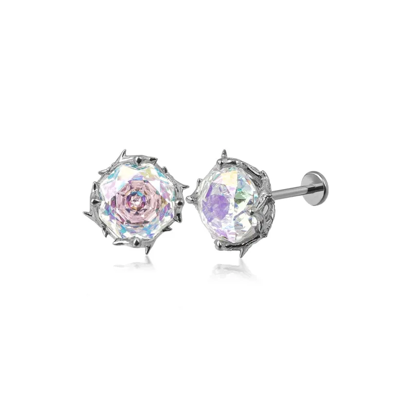WIC Zircon Stud Earrings Unisex-22