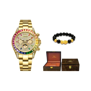X GEAR Automatic Mechanical Movement Stainless Steel Watchband Watch Men's Watches Gold Dial