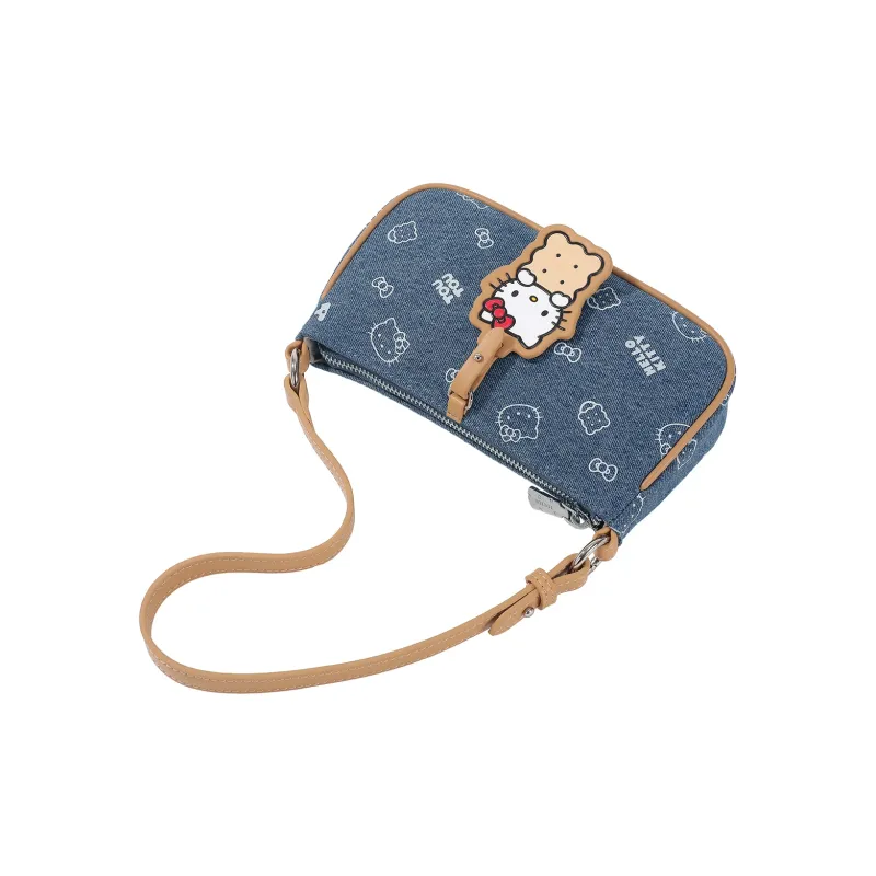 TOUTOU Hello Kitty Collaboration Hello Kitty Fabric Shoulder Bag Regular Women's Denim Blue-7