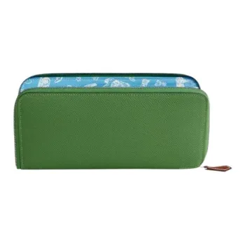 HERMES Leather Wallet Women's Green