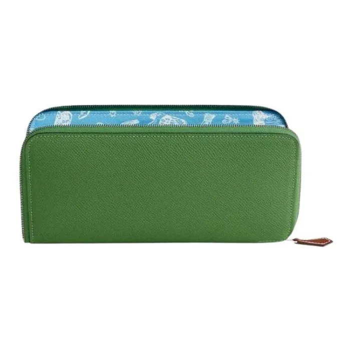 HERMES Leather Wallet Women's Green-0