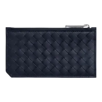 Bottega Veneta Intrecciato Calfskin Card Holder Regular Women's Space Blue