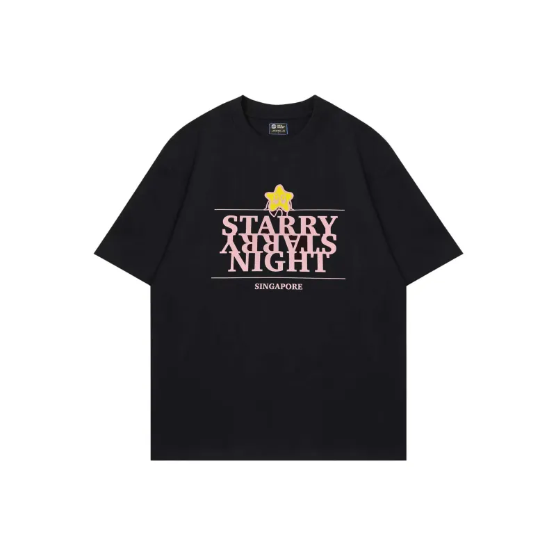 STAY UP LATE T Shirt Unisex Black Pink-0