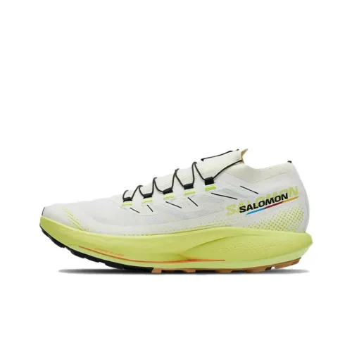 SALOMON Pulsar Trail PRO 2 Cushioning, Wear Resistant Low Top Running Shoes Women's White Green