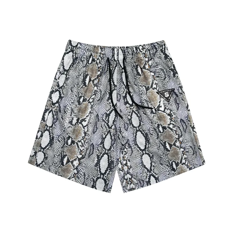 WSRX Casual Shorts Unisex Snake Skin Gray-0