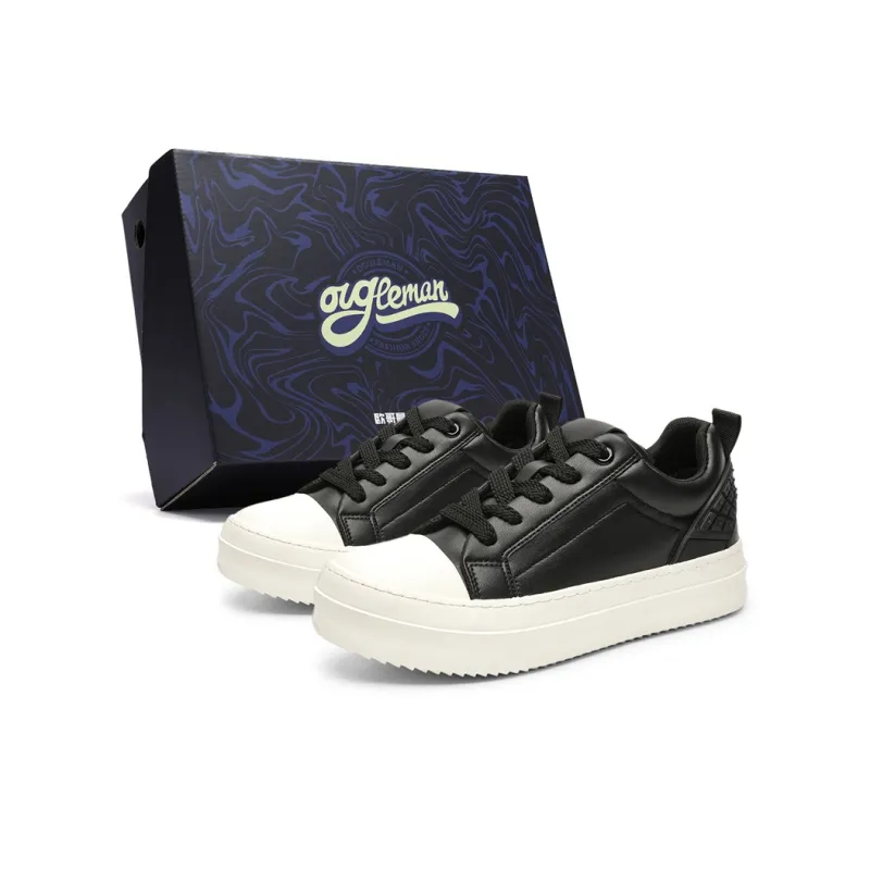 OUGLEMEN Coverage Slip Resistant And Abrasion Resistant Low Top Skateboard Shoes Men's Box-1
