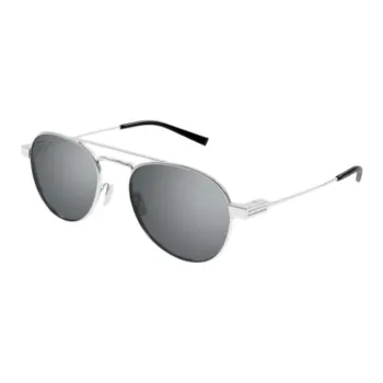 SAINT LAURENT Metal Aviator Sunglasses Unisex Silver