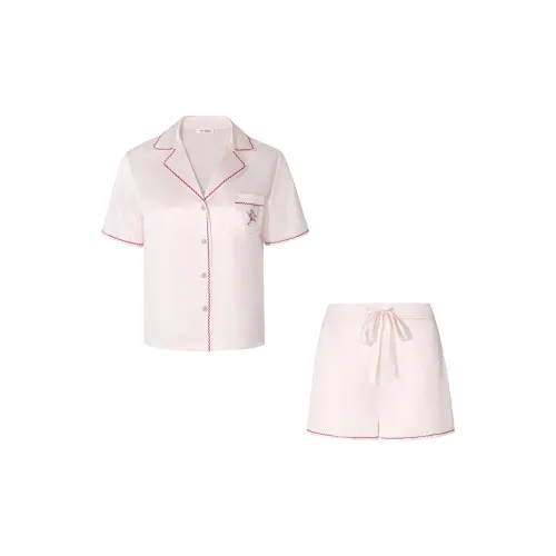 SILKY suede Pajama Set Women's Hazy Pink