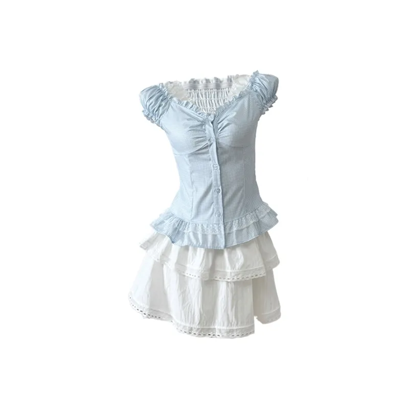 XUANSHU Two Piece Skirt Sets Women's-1