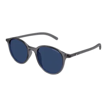 MONTBLANC Plate Frame Round Sunglasses Men's Gray