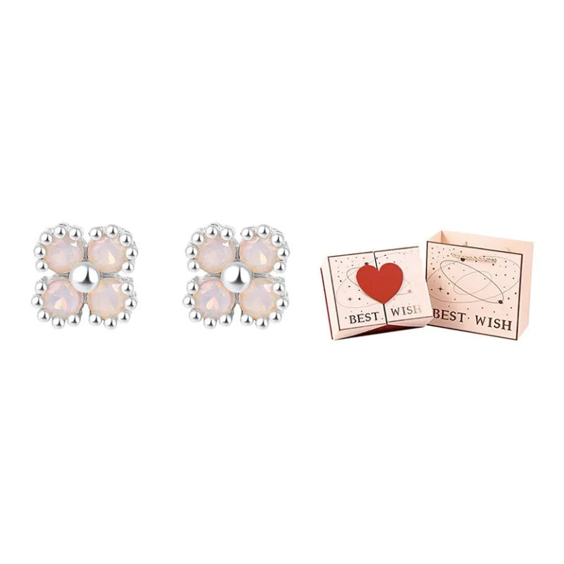 TAOHUAZHAOZHAO S 999 Fine Silver Stud Earrings Women's-7