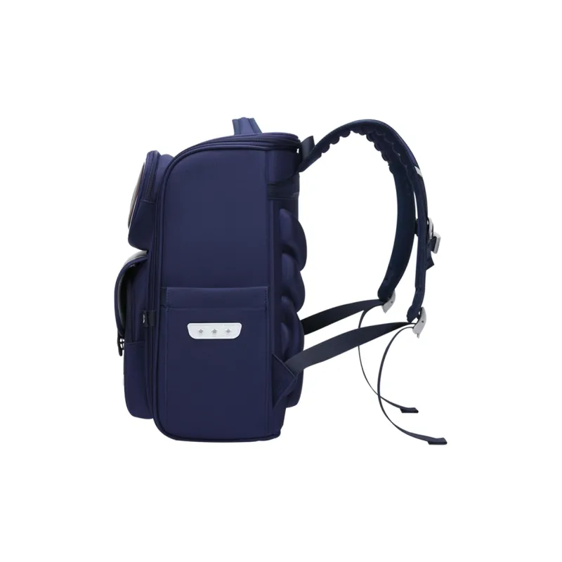 V.NINE Fabric, Synthetic Leather Student Bag Tubas Royal Blue/Taro Purple-2