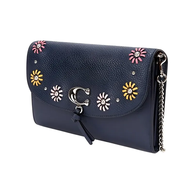 COACH Remi Leather Crossbody Envelope Shoulder Bag Women's Dark Blue-1