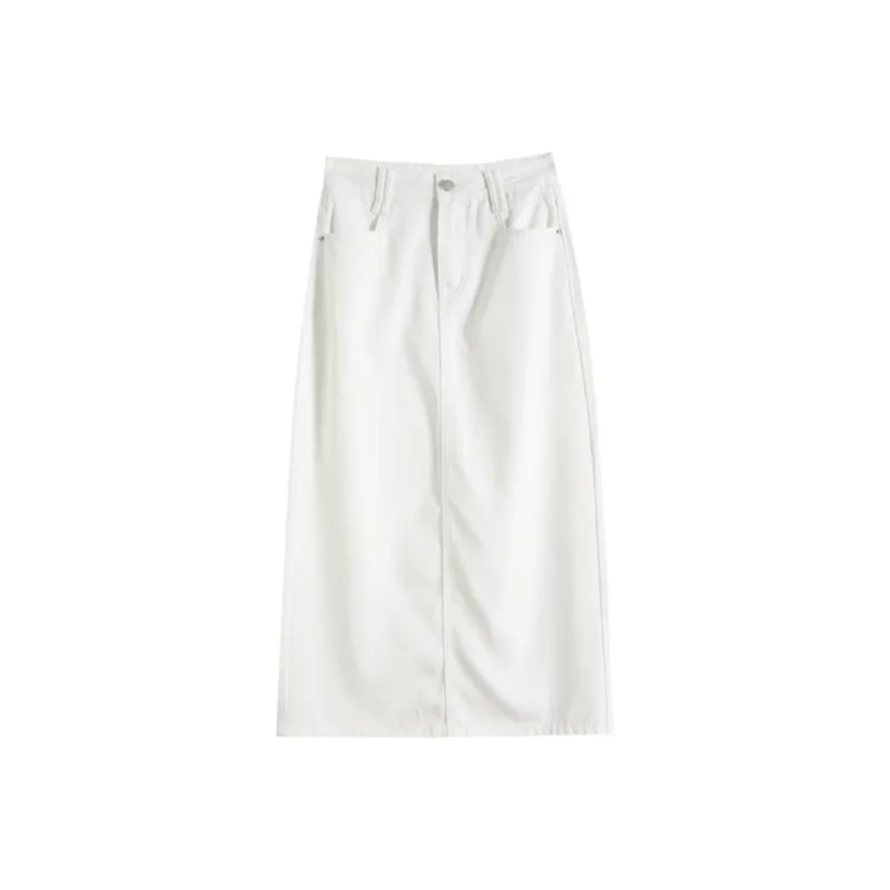 Mm Casual Long Skirts Women's White-0