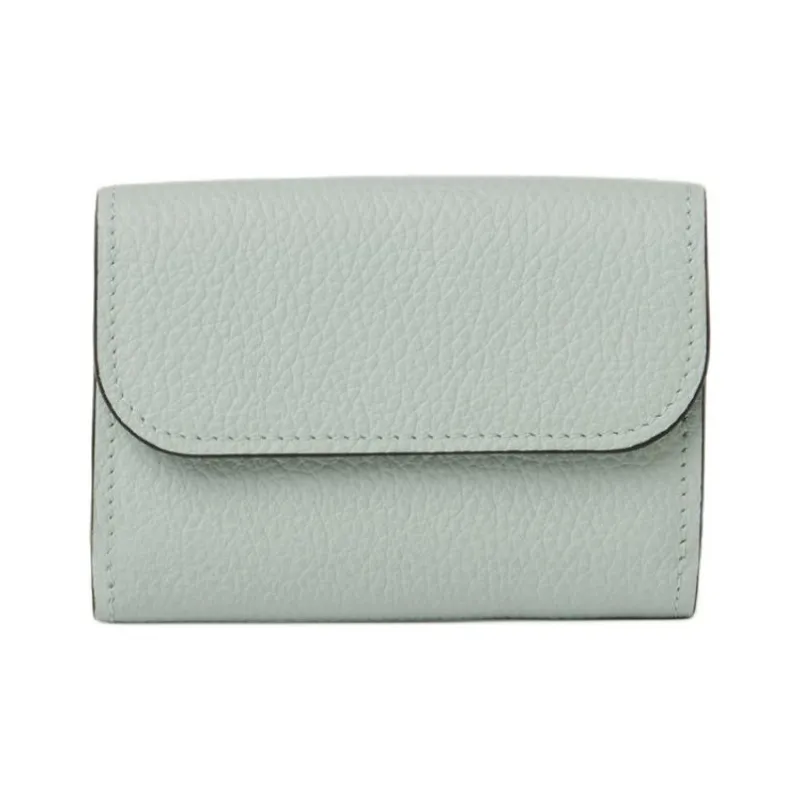 Chloe Alphabet Calfskin Wallet Trumpets Women's Blue Green-1
