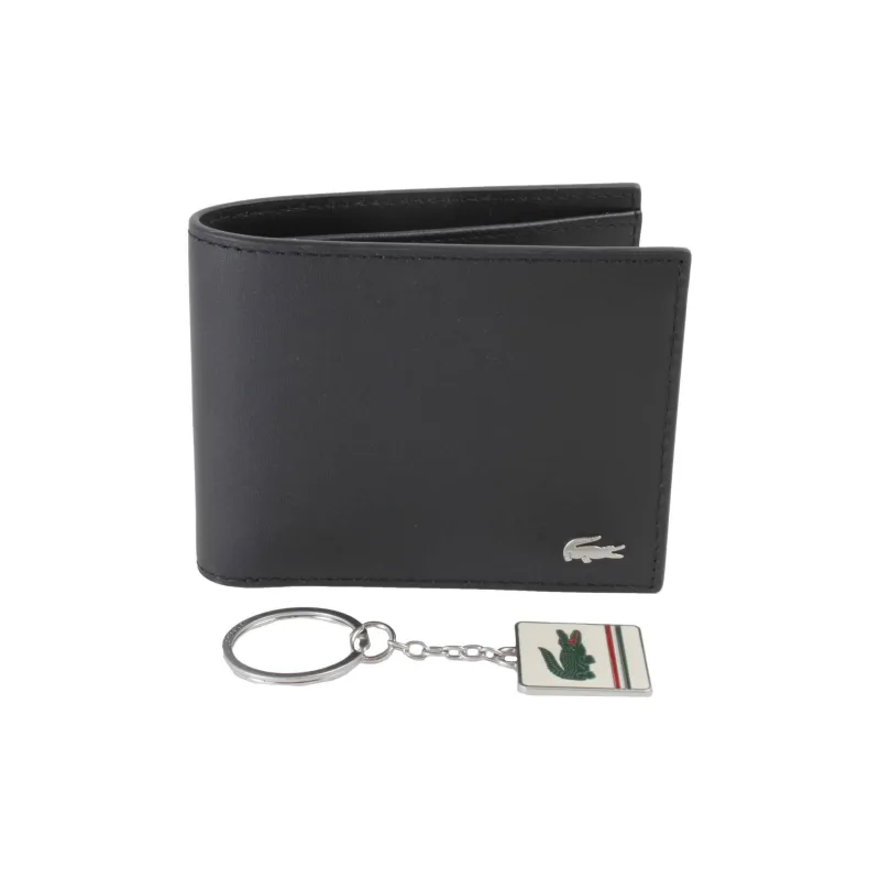 LACOSTE Cow Leather Wallet Men's Black-2
