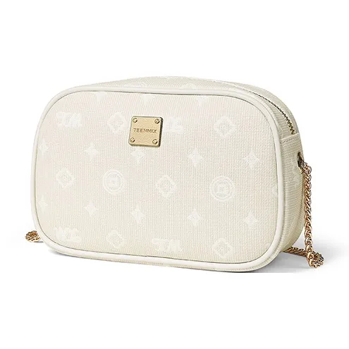 Teenmix PVC Camera Bag, Chain Bag, Shoulder Bag, Crossbody Bag Regular Women's Coffee/Ecru/Sky Blue-7