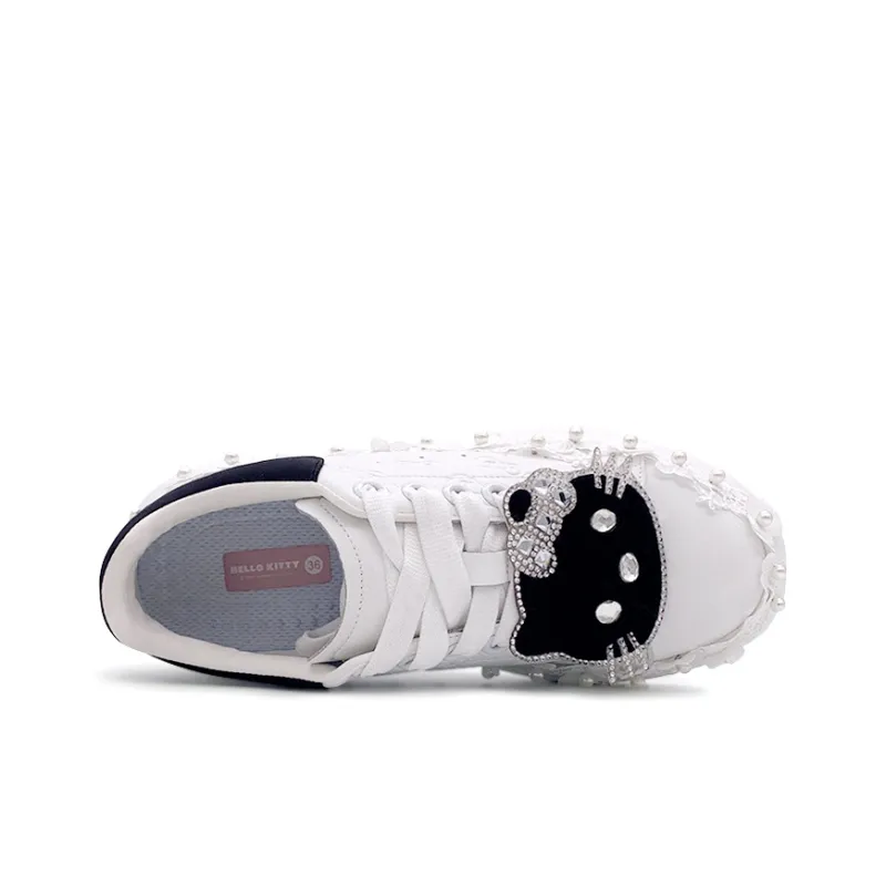 Hello Kitty White Low Top Casual Shoes Women's White Black-3