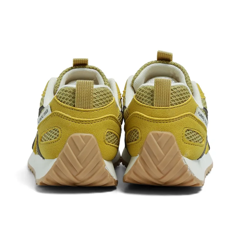 HUANQIU Height Increasing Abrasion Resistant Lightweight Breathable Slip Resistant Low Top Casual Shoes Women's Yellow-6