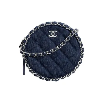 CHANEL 19Bag Denim Fabric Chain Bag, Shoulder Bag Women's Blue
