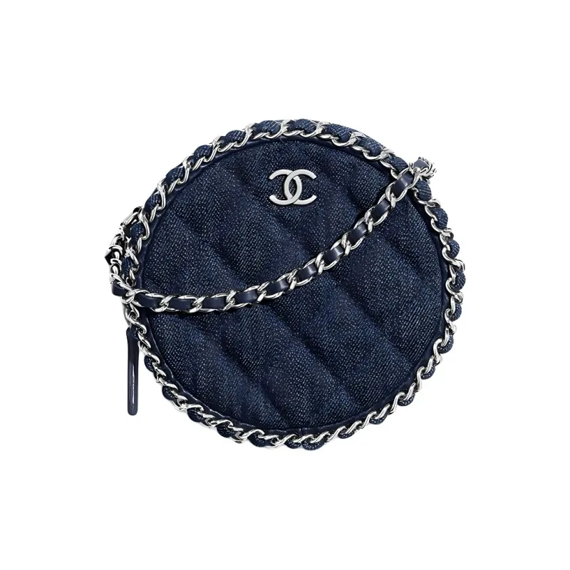CHANEL 19Bag Denim Fabric Chain Bag, Shoulder Bag Women's Blue-0