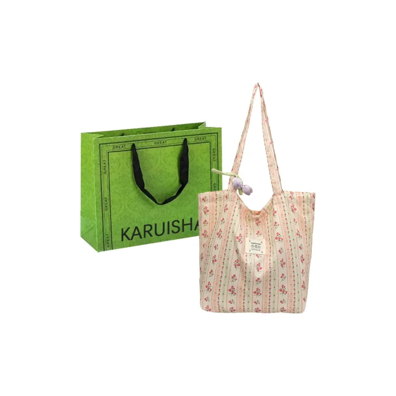 KARUISHA Nylon Fabric Shoulder Bag Women's Pink/Blue-0