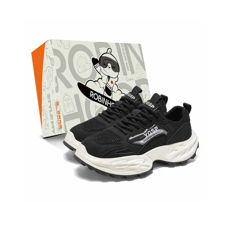 ROBINHOOD Slip Resistant, Abrasion Resistant, Breathable, Lightweight Low Top Chunky Sneakers Men's Box Included-0