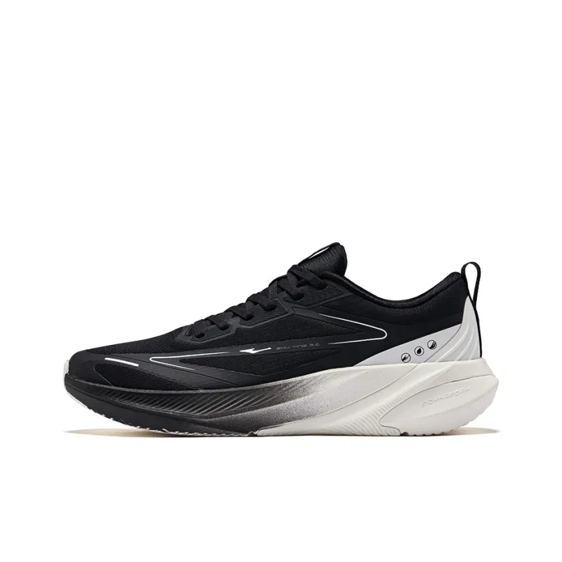 Erke Shock Absorbers Rebound Low Top City Commute Running Shoes Men's Jet Black Microcrystal White-0