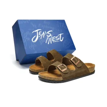 JEANSWEST Slip Resistant Abrasion Resistant Odor Resistant Birkenstock Shoes Unisex Taupe