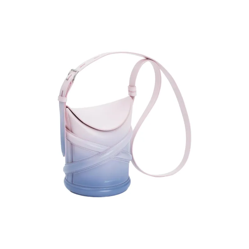Alexander McQueen THE CURVE BAG Cow Leather Bucket Bag, Shoulder Bag, Crossbody Bag Regular Women's Lilac-2