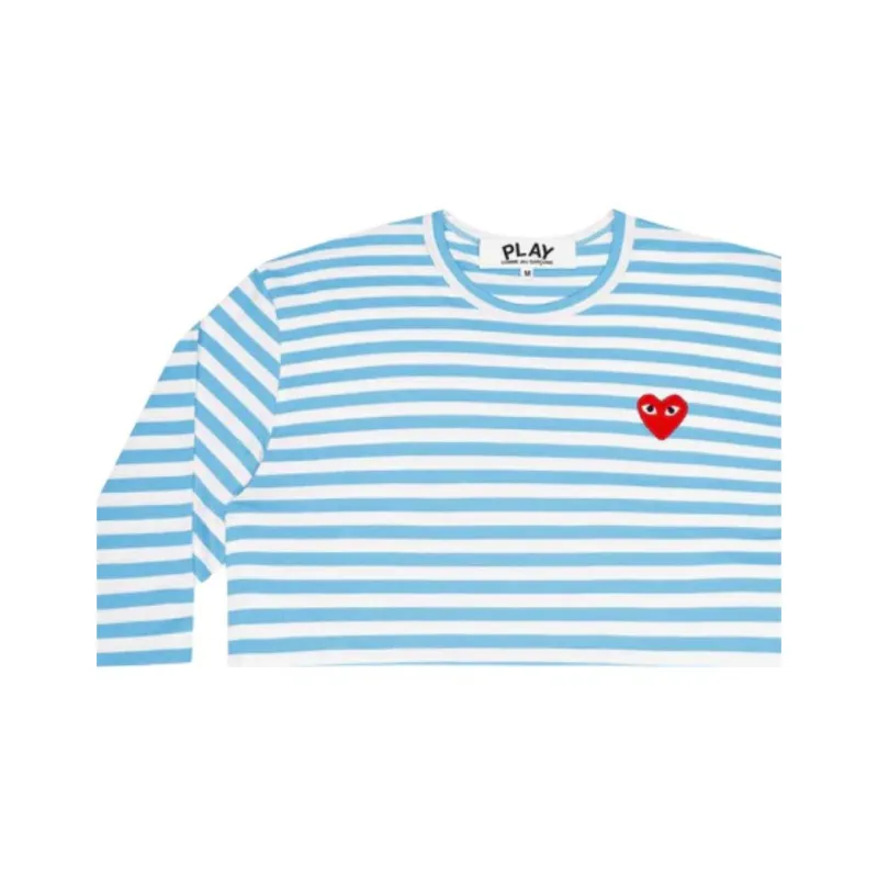 CDG Play T Shirt Unisex Blue White-1