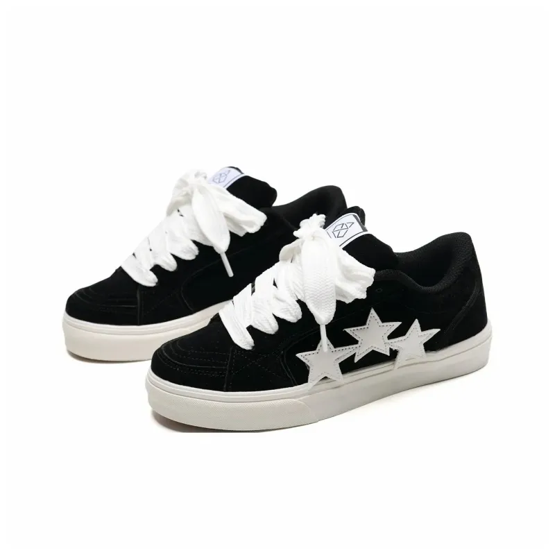 T628 Stars Puffy Shoes Slip Resistant, Abrasion Resistant, Lightweight Low Top Skateboard Shoes Unisex-103
