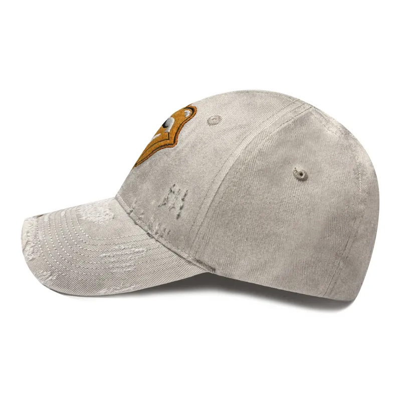 False Perception Cotton Baseball Caps Unisex Distressed White-2