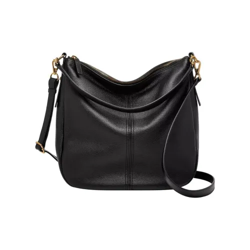 FOSSIL Leather HOBO Shoulder Bag Women's Black