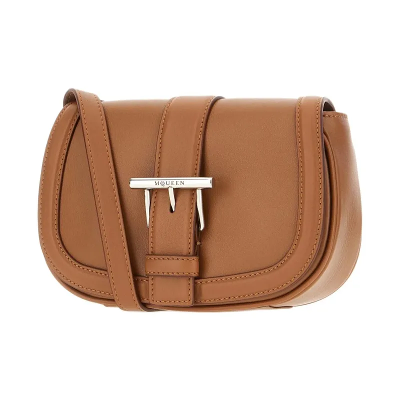 Alexander McQueen Leather Crossbody Bag Women's Brown-1