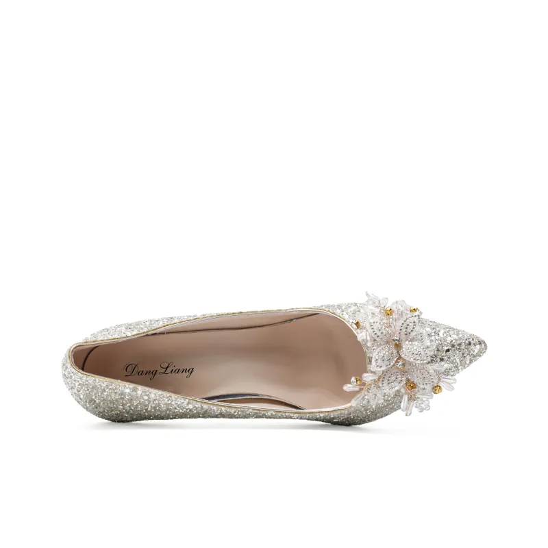 Be Good Slim Heel High Heels 6cm 8cm Women's Champagne-4