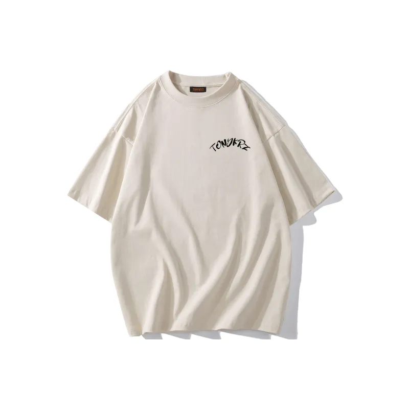 TONYKRZ T Shirts Unisex Light Beige Apricot-1