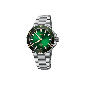 Oris Automatic Mechanical Movement Men's Watches Watch 41.5mm Green Dial Stainless Steel Case Stainless Steel Watchband
