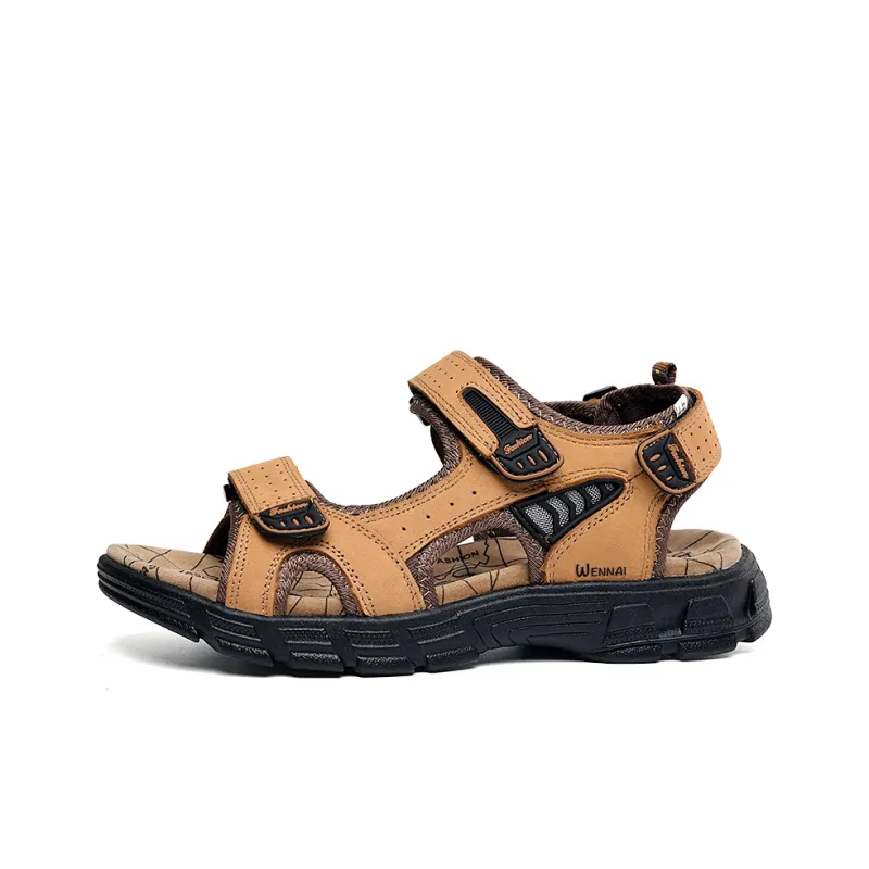 Wen Nai Beach Sandals Men's Light Brown-0