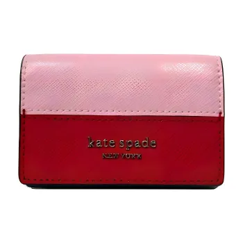 Kate Spade Leather Wallet Mini Unisex Pink & Red